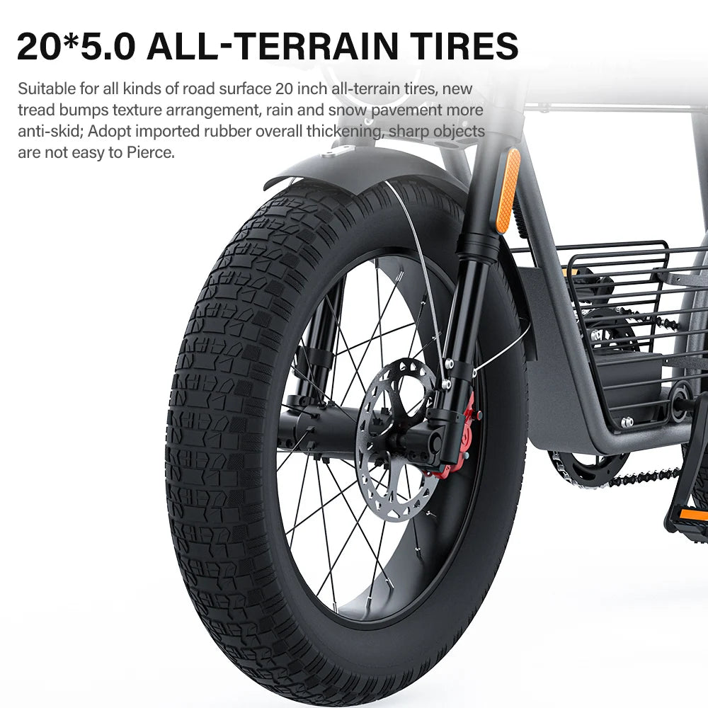 Electric Bike 20 Inch Fatbike Road E bike Mountain bike Ebike 48V 25AH Removable Battery