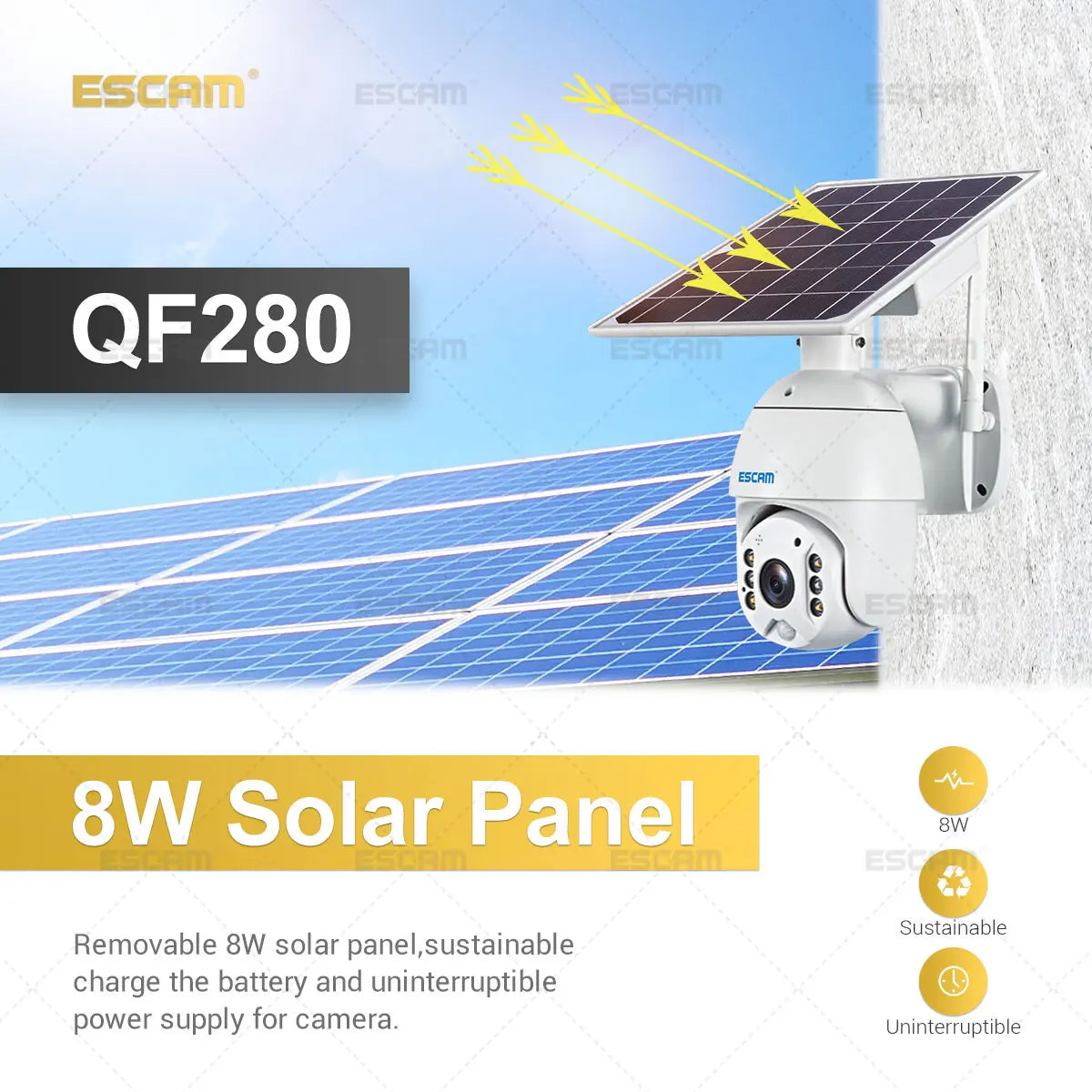 Shell Solar Security Camera Outdoor Surveillance Smart Home Two-way Voice
