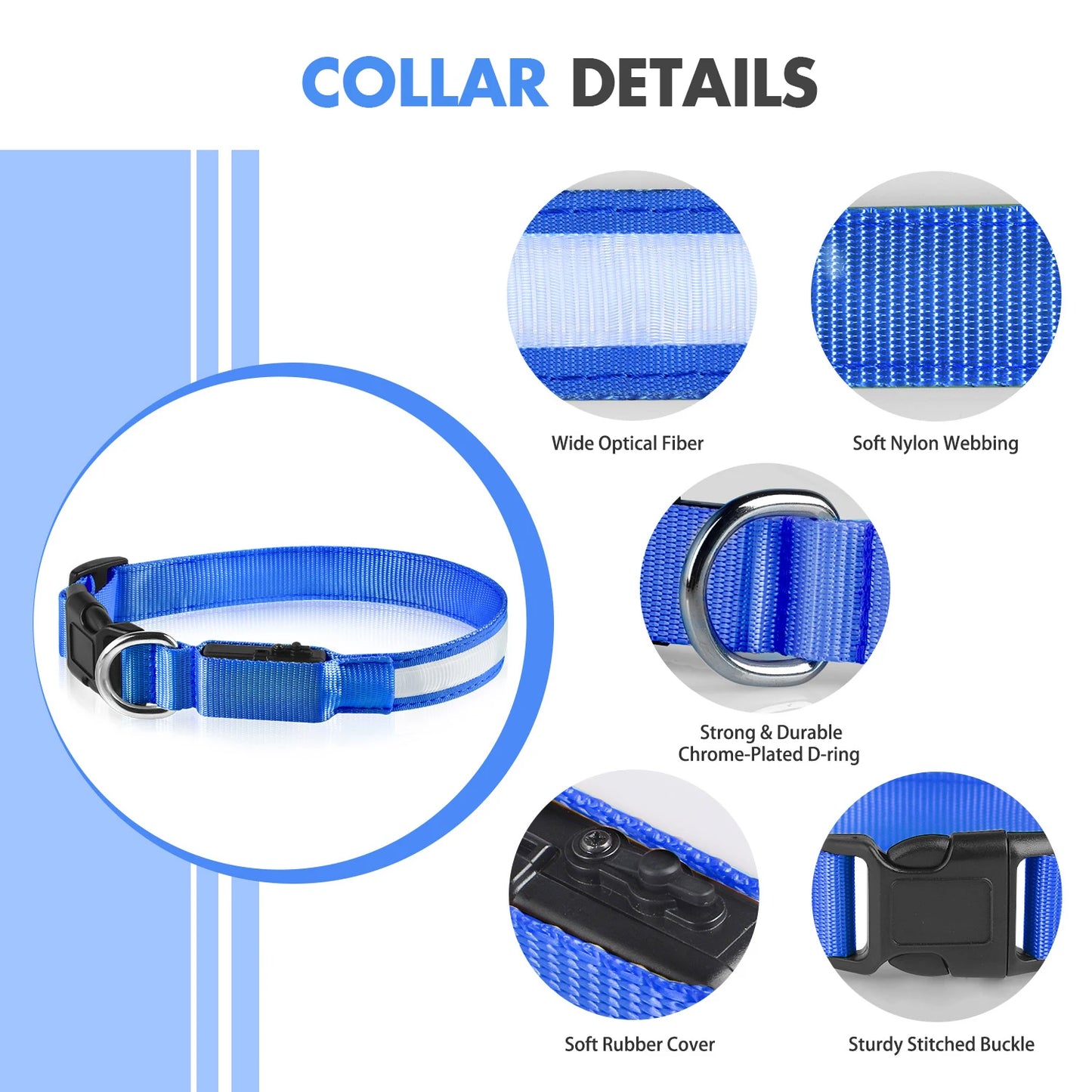 Dog Collar Luminous Waterproof Safety