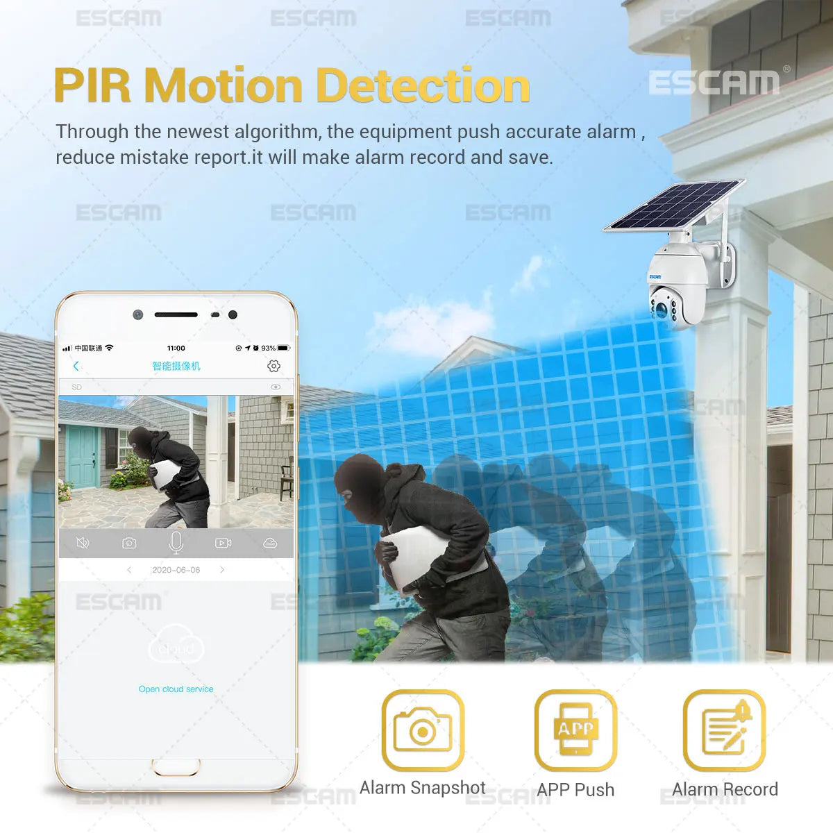Shell Solar Security Camera Outdoor Surveillance Smart Home Two-way Voice