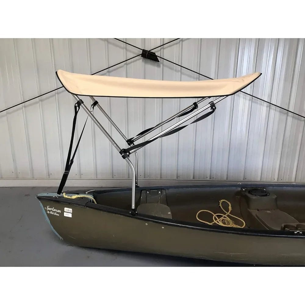 Beige Canoe/Kayak Sun Shade/Canopy Perfect Umbrella To Block UV & Heat Rays and Rain Protection