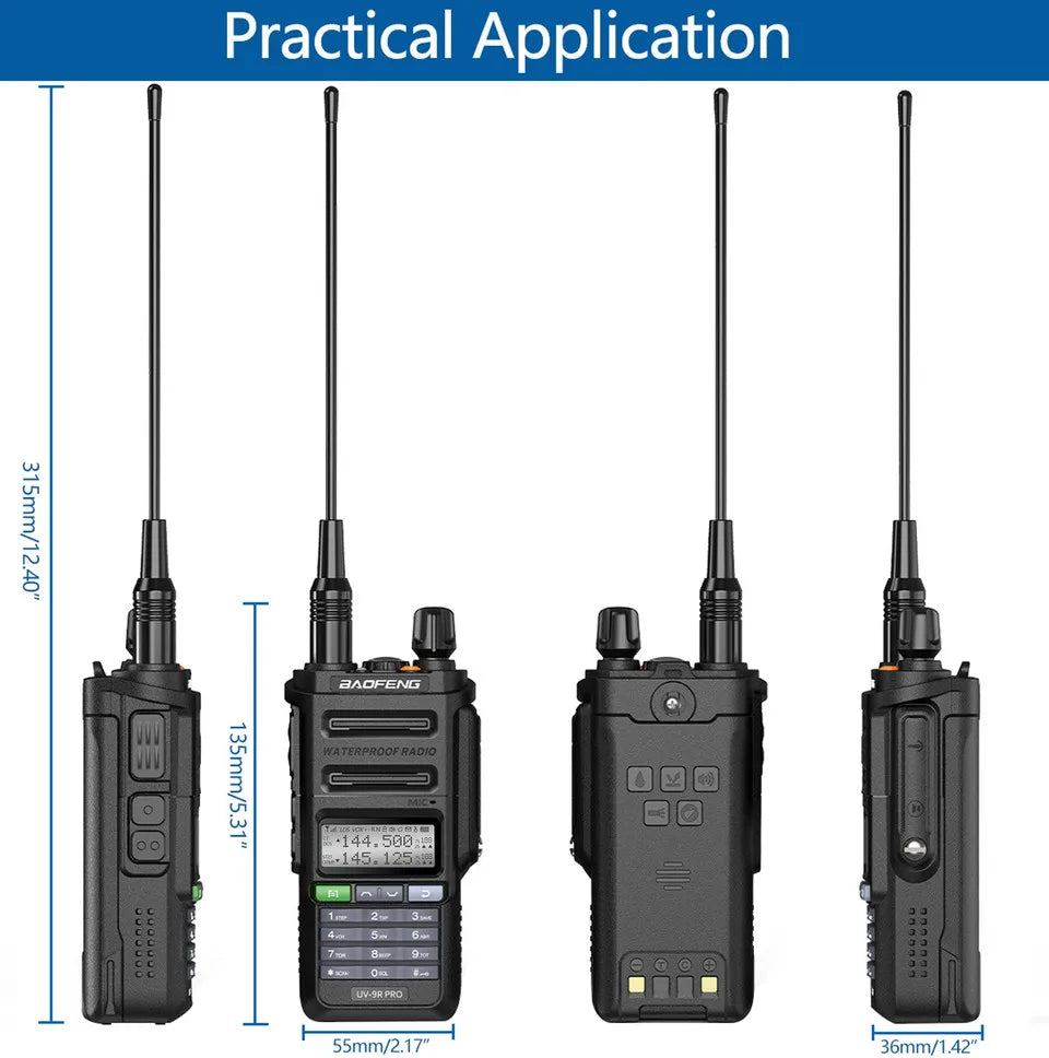 Waterproof Walkie Talkie Dual Band High Power Long Range Radio + Earpiece
