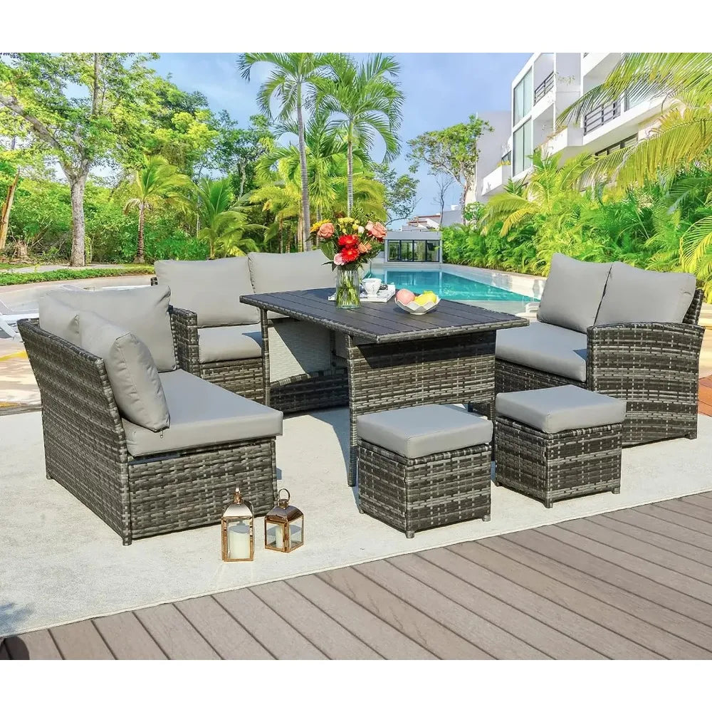 Patio Furniture Set 7 Pieces Outdoor with Dining Table & Chairs
