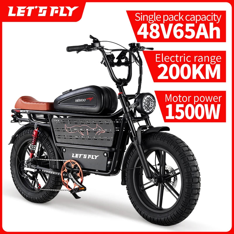 500W 48V 3120Wh Electric Bike All Terrain Full Suspension E-Motorcycle Off-Road