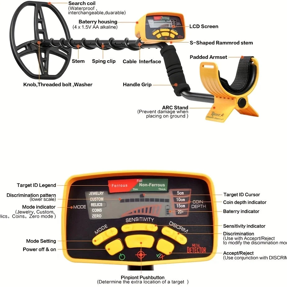 MD-6350 Underground Metal Detector Treasure Hunter MD6350