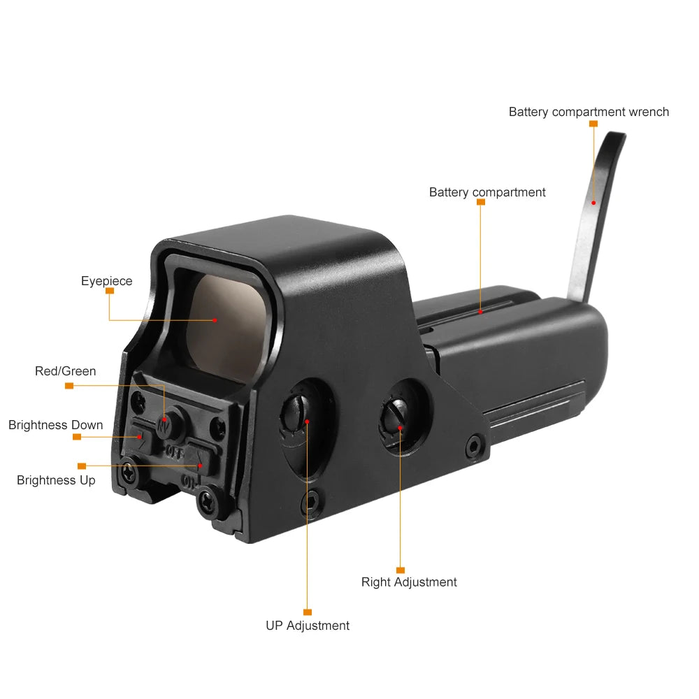 Red Green Dot Holographic Sight Scope 20mm Mount