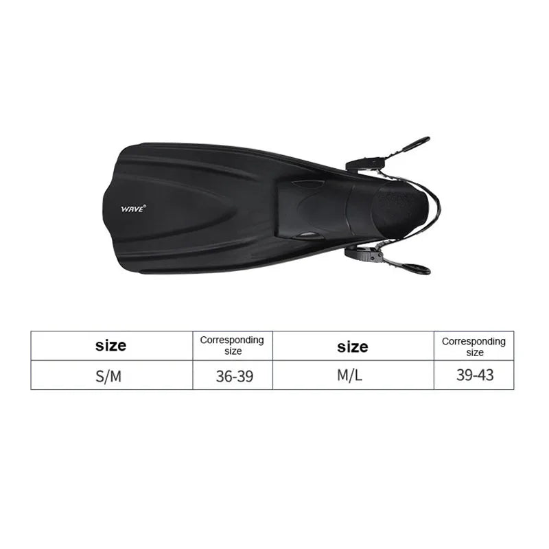 Adjustable Short Snorkel Foot Swimming Flippers Portable Diving Flippers
