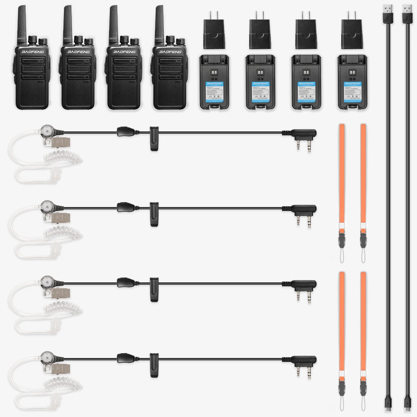 Walkie Talkies, Long Range Two Way Radios, Portable Rechargeable (4 Pack)