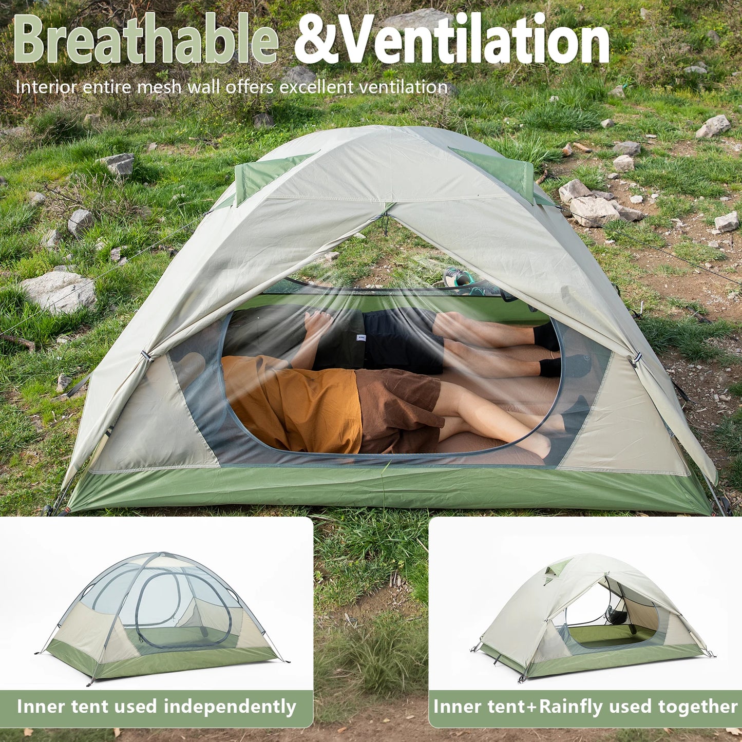 Ultralight Outdoor Camping Tent 2 Person Double Layer Waterproof