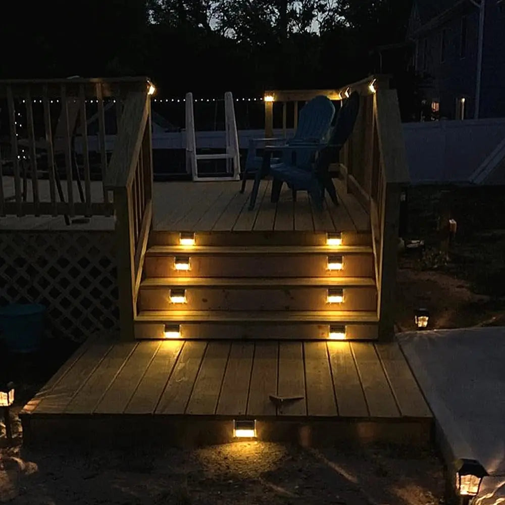 Solar Lights for Steps Deck Solar Outdoor Waterproof Stainless Steel LED
