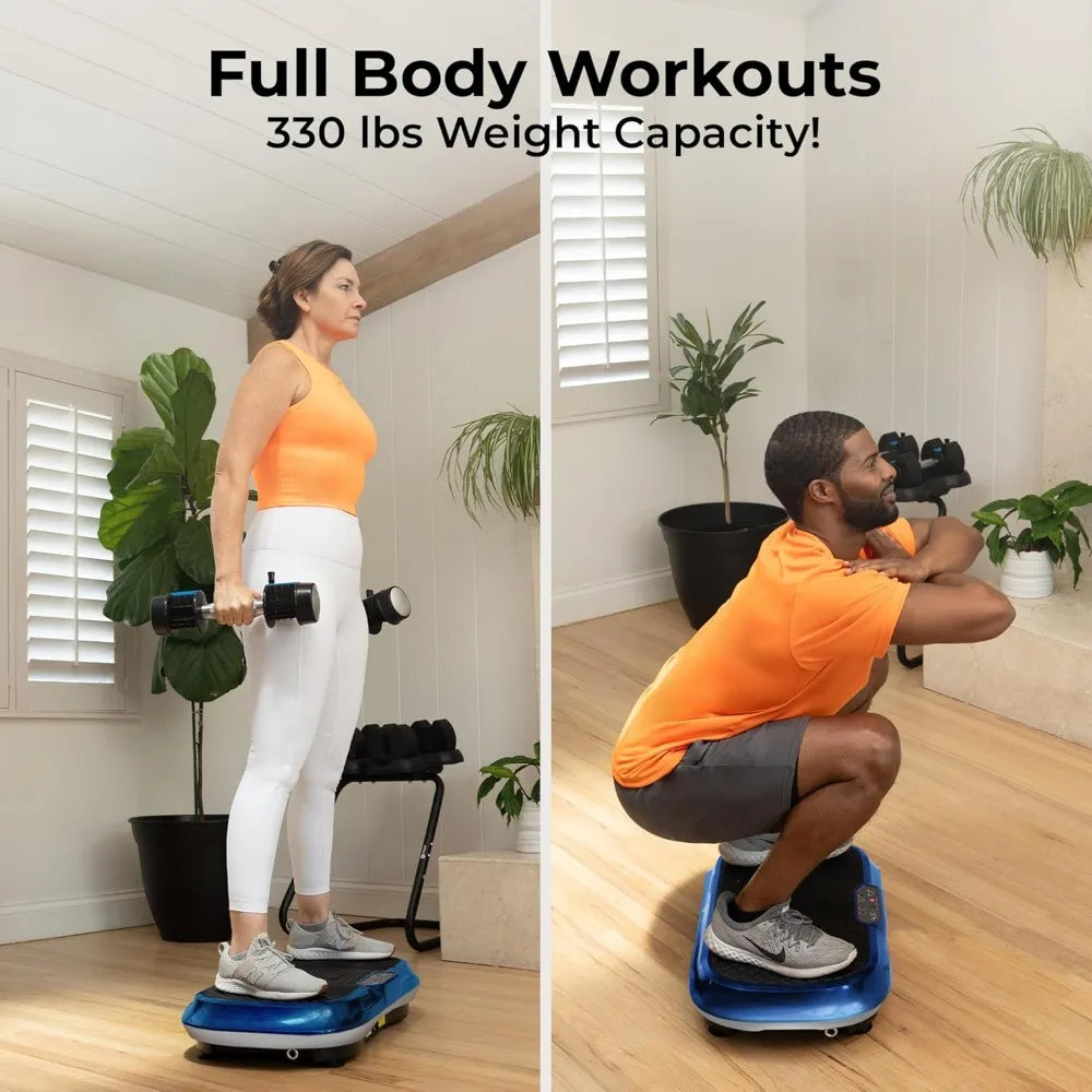 Whole Body Workout Vibration Fitness Platform w/ Loop Bands for Weight Loss & Toning