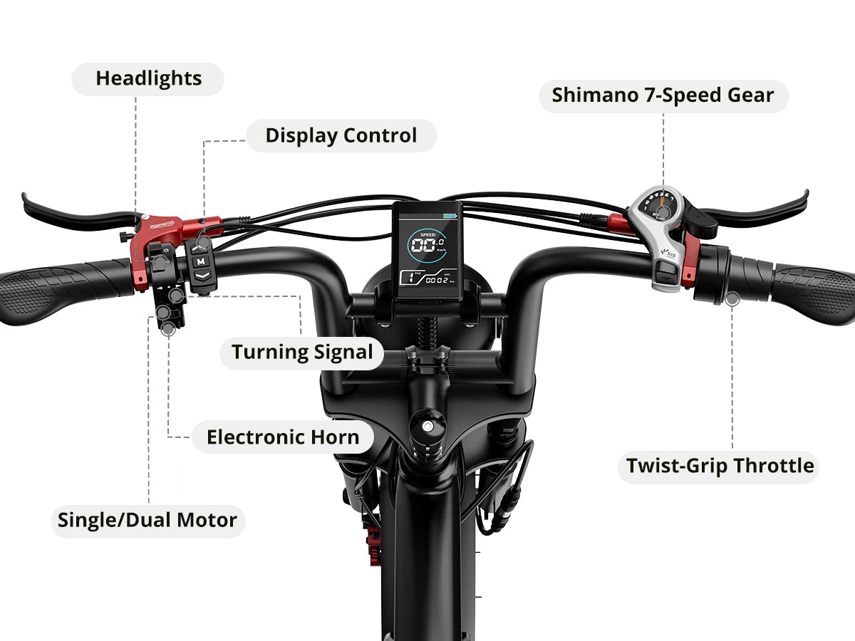 Electric Bike 2000W Dual Motor Bicycle 48V 25AH Battery 20"
