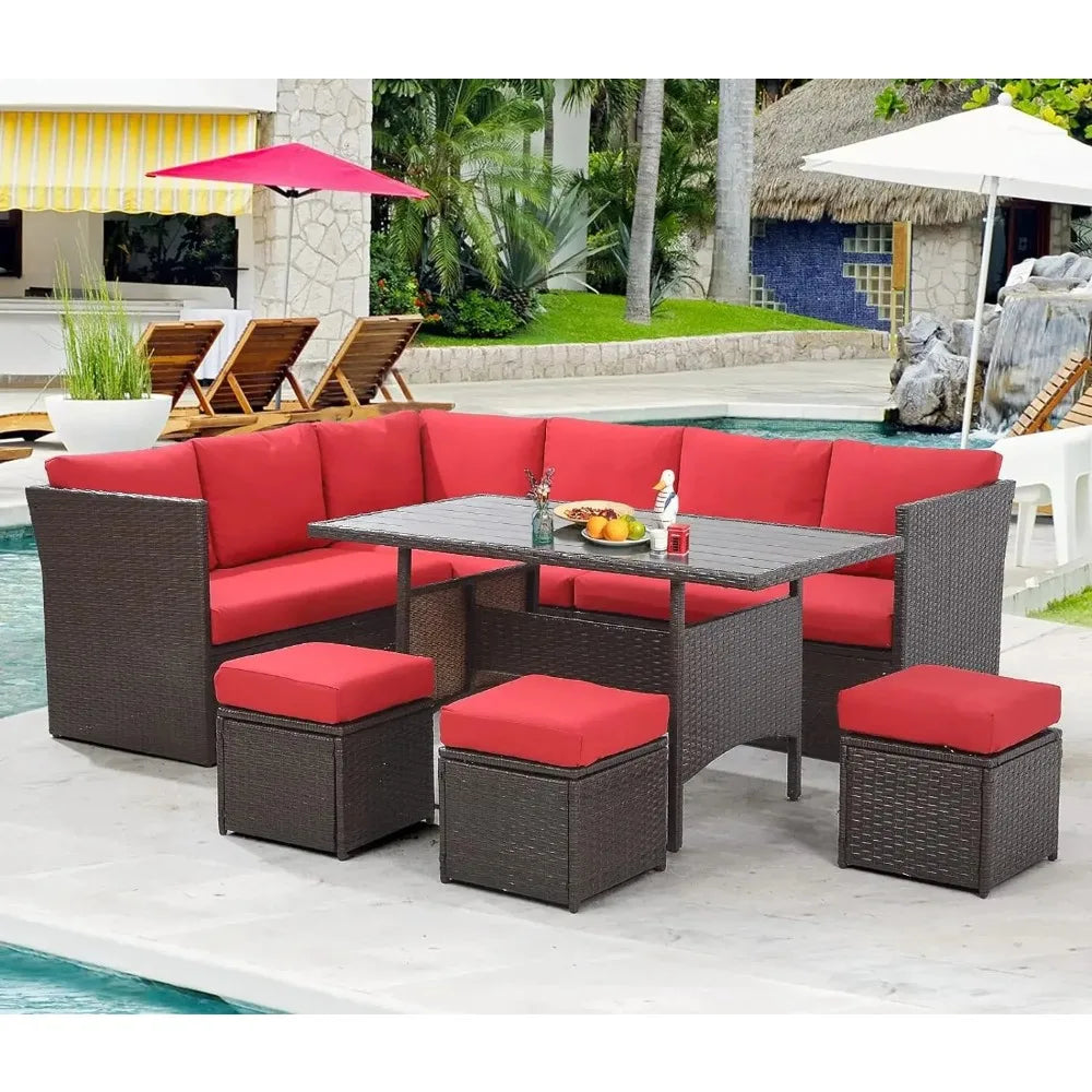 Patio Furniture Set 7 Pieces Outdoor with Dining Table & Chairs