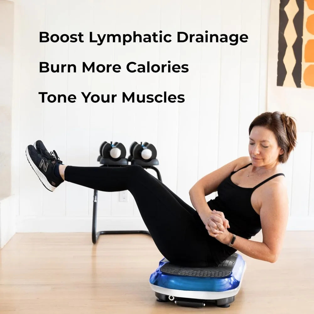 Whole Body Workout Vibration Fitness Platform w/ Loop Bands for Weight Loss & Toning