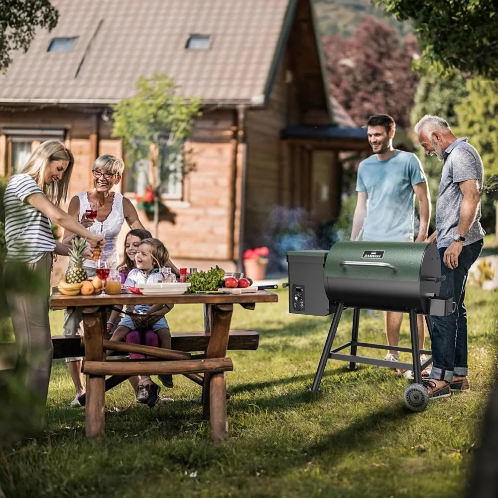 Wood Pellet Grill & Smoker 8-in-1 Pellet Grill with Automatic Temperature Control