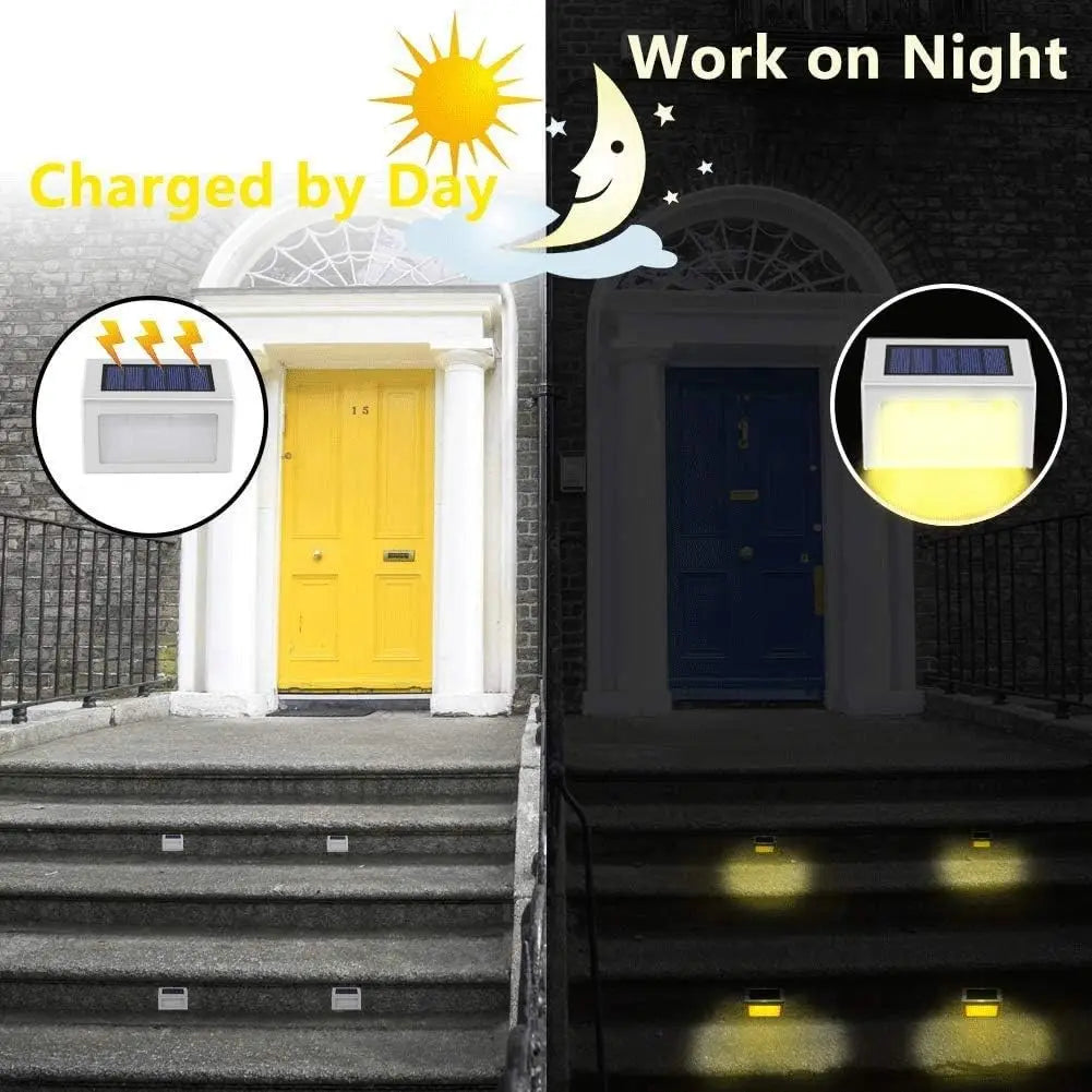 Solar Lights for Steps Deck Solar Outdoor Waterproof Stainless Steel LED