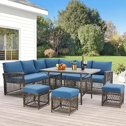 Patio Furniture Set 7 Pieces Outdoor with Dining Table & Chairs