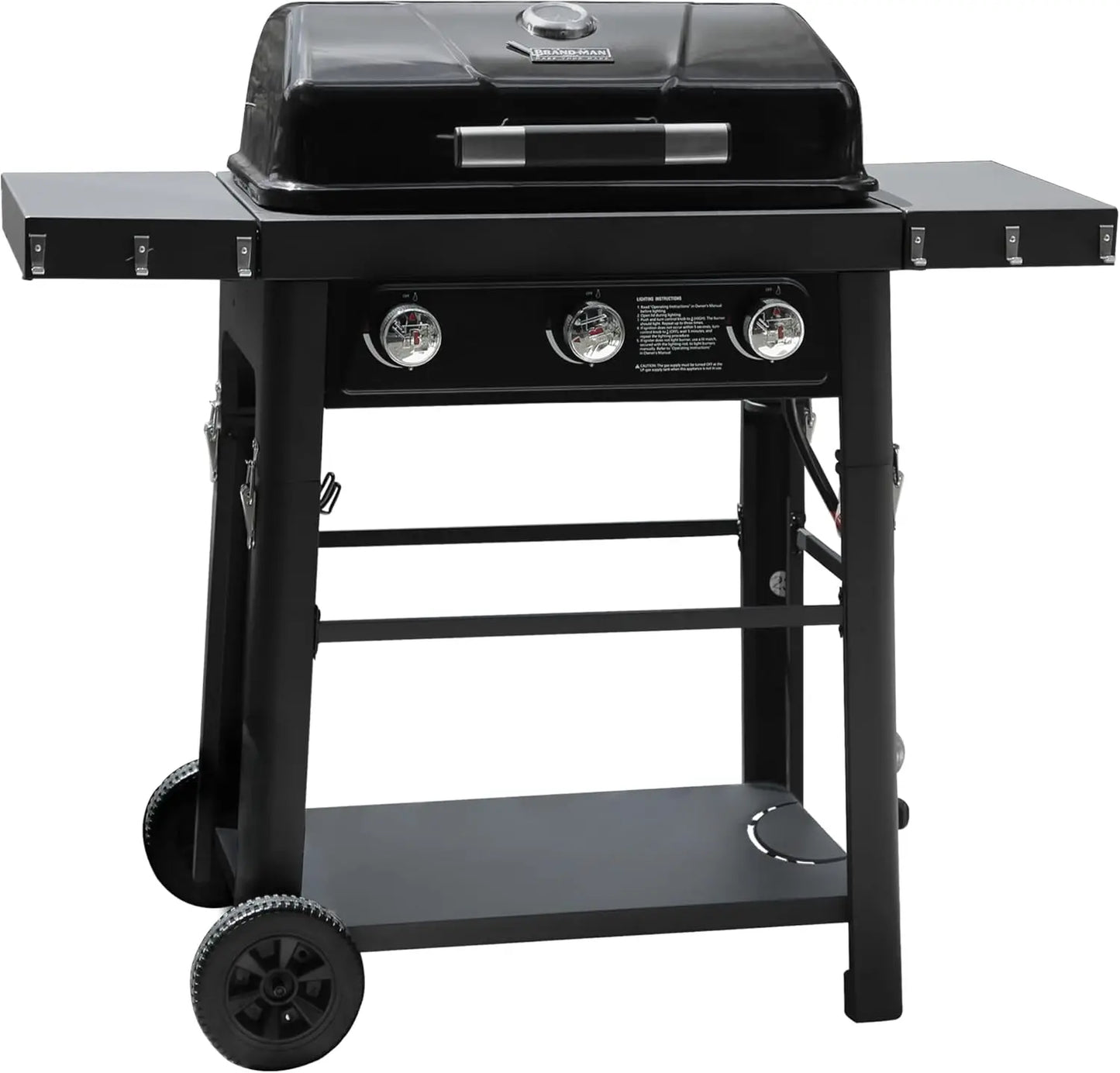 3 Burner Propane Grill with Portable Tabletop Gas Grill & Enameled Cast Iron Grates