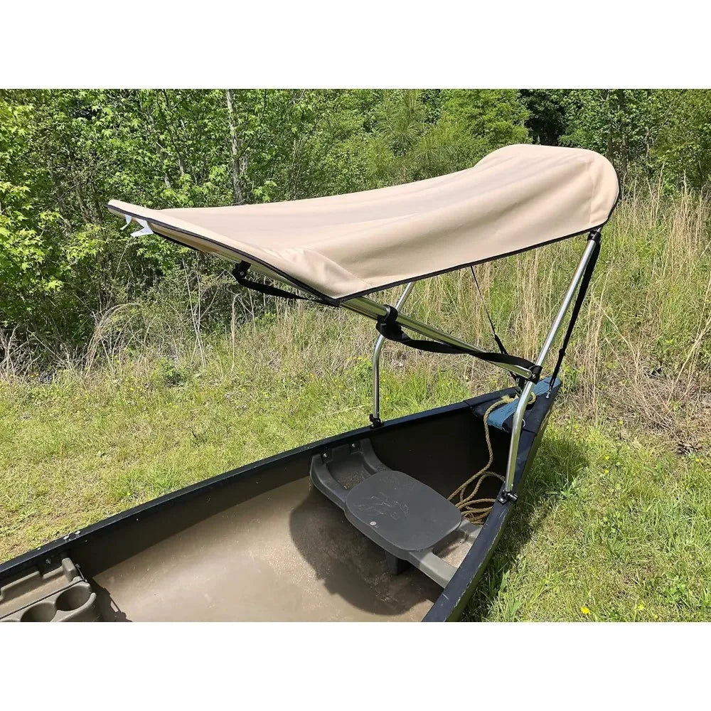 Beige Canoe/Kayak Sun Shade/Canopy Perfect Umbrella To Block UV & Heat Rays and Rain Protection