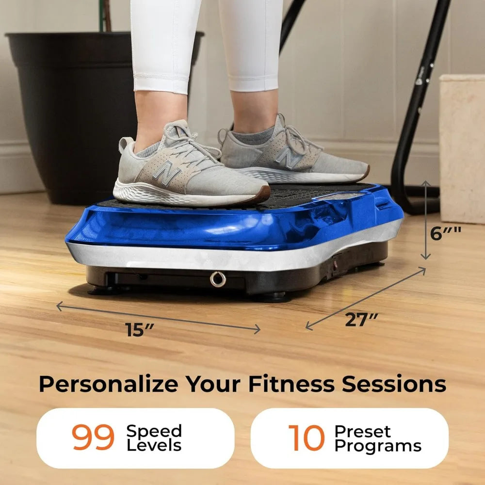 Whole Body Workout Vibration Fitness Platform w/ Loop Bands for Weight Loss & Toning