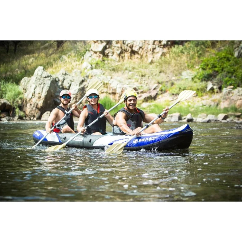 Big Basin 3-Person with Adjustable Seats & Carry Handles, Heavy-Duty PVC Construction for Rugged Use