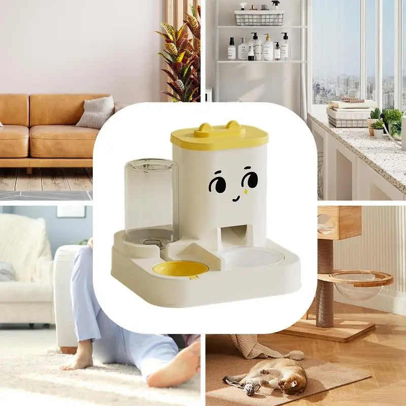 Pet Automatic Feeder Dog Cat Drinking Large Capacity Water Dispenser Food Feeder