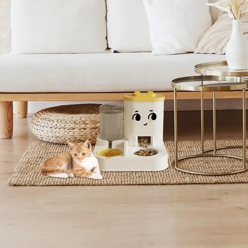 Pet Automatic Feeder Dog Cat Drinking Large Capacity Water Dispenser Food Feeder