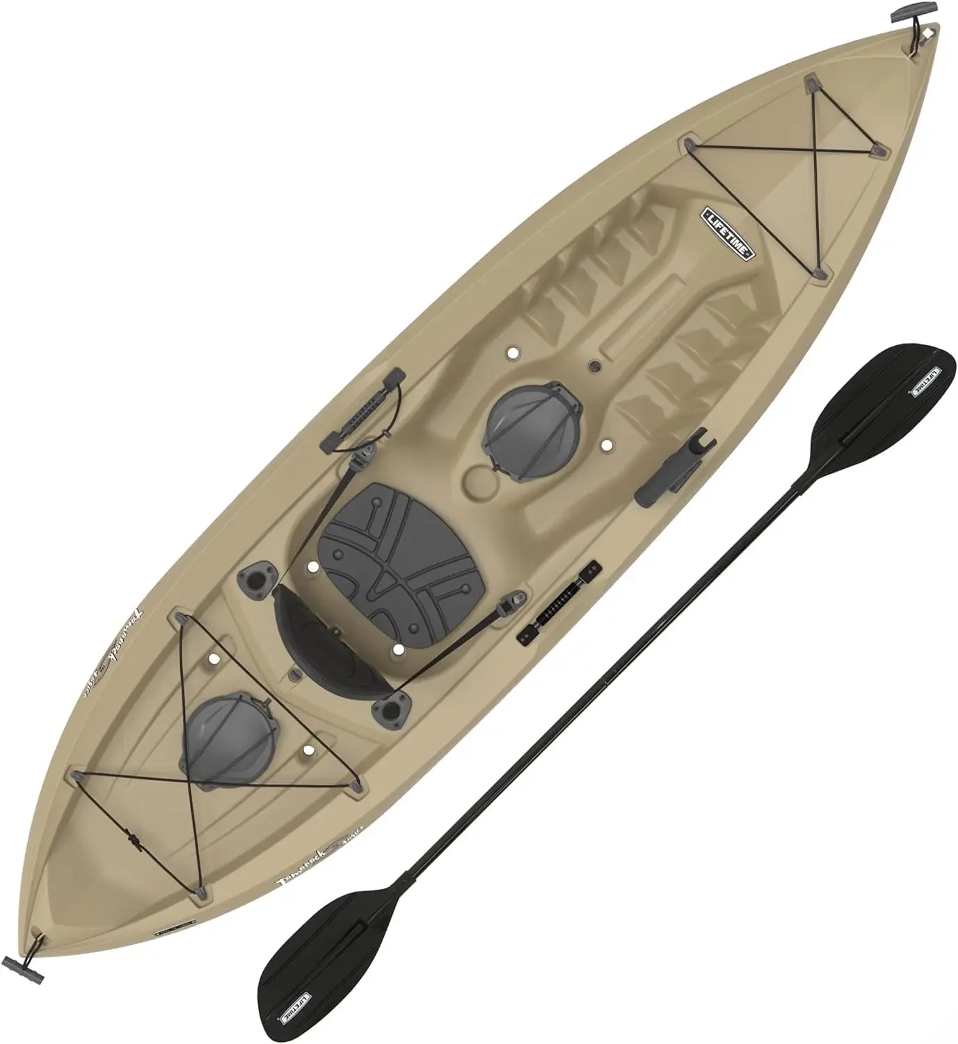Fishing Kayak, flush mounted fishing pole holders, uv-protected high-density Polyethylene
