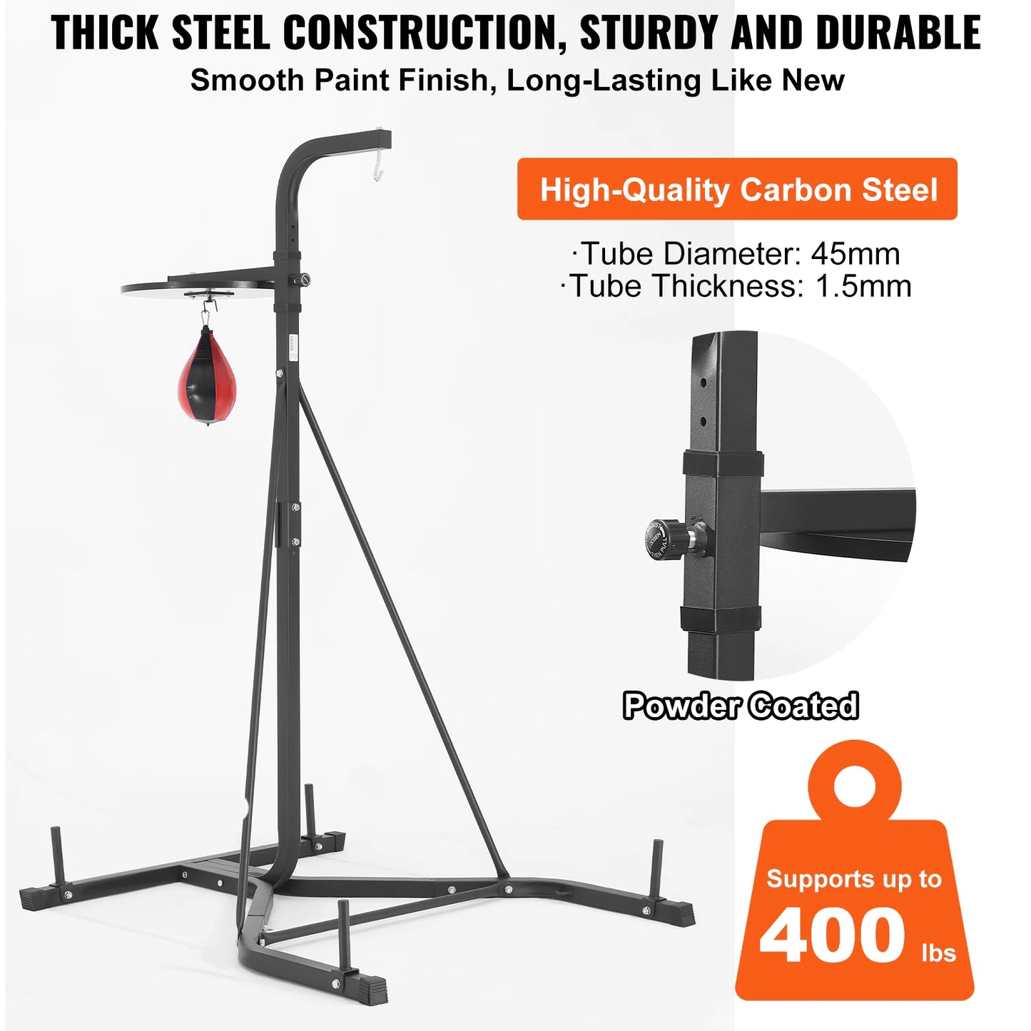 Punching Bag Stand Steel Heavy Duty adjustable Height Holds Up to 400 lbs