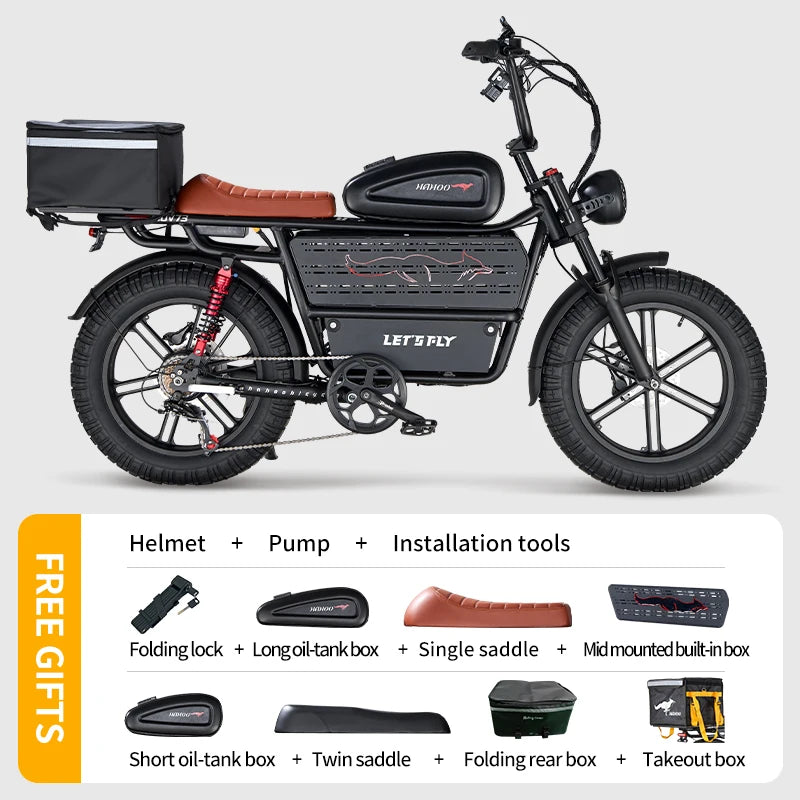 500W 48V 3120Wh Electric Bike All Terrain Full Suspension E-Motorcycle Off-Road