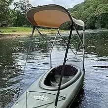 Beige Canoe/Kayak Sun Shade/Canopy Perfect Umbrella To Block UV & Heat Rays and Rain Protection