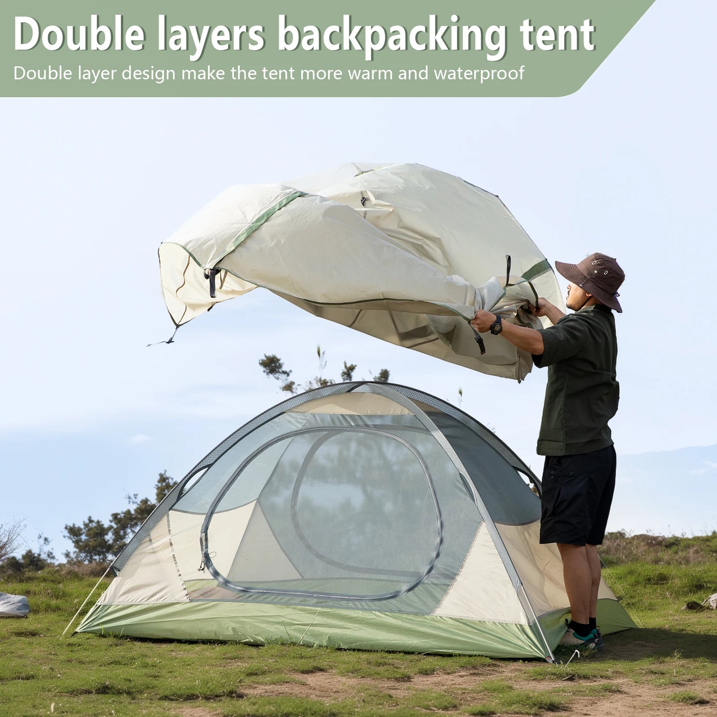 Ultralight Outdoor Camping Tent 2 Person Double Layer Waterproof