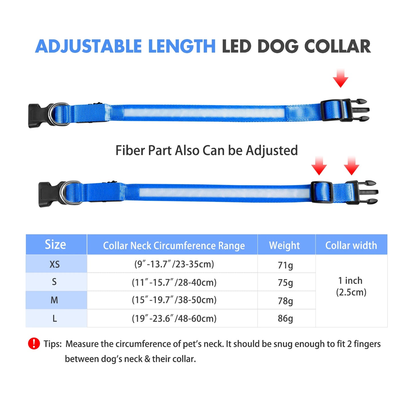 Dog Collar Luminous Waterproof Safety