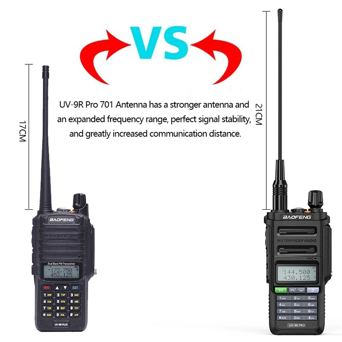 Waterproof Walkie Talkie UHF/VHF 8W Dual Band High Power Long Range Radio + Earpiece