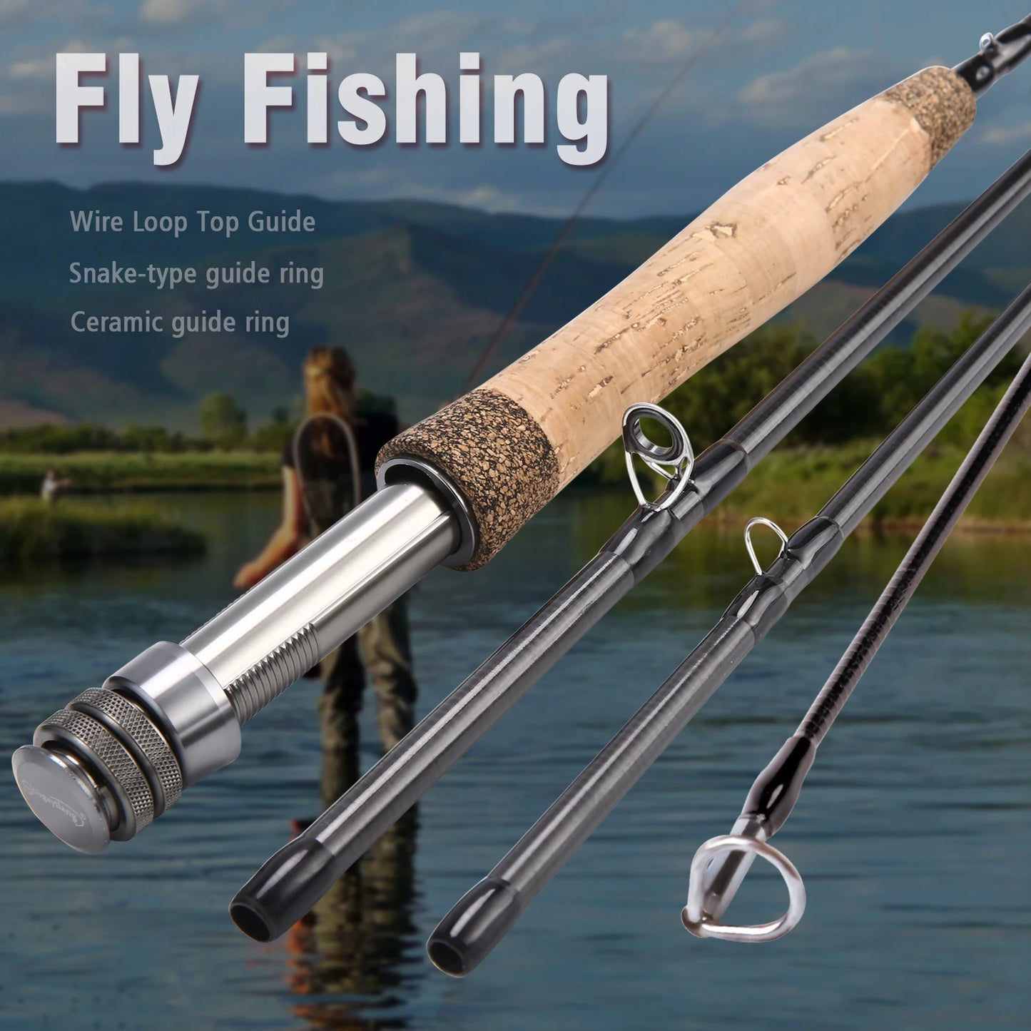 Ultra Light Fly Fishing Rod 9ft for 5/6wt 4 Sections Freshwater Fly Fishing Rods