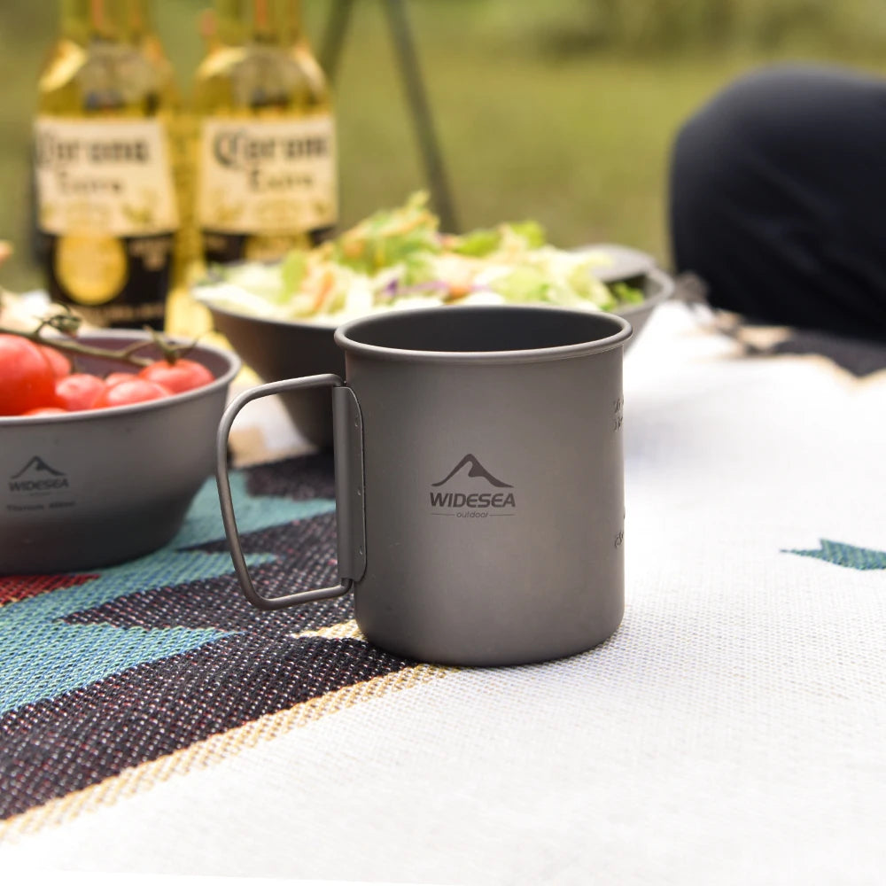 Camping Mug Titanium Cup Travel Cooking set Cookware Hiking