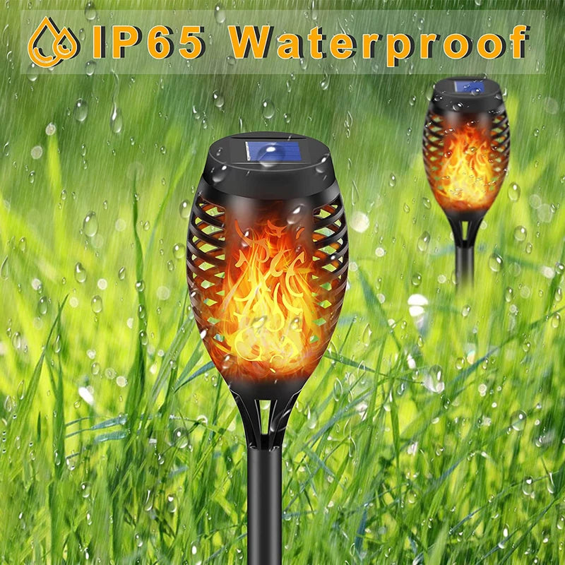 4-16Pcs Solar Flame Torch Lights Optional Flickering Light Waterproof