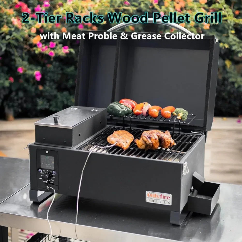 Wood Pellet Grill Smoker with Auto Temperature Control, LED Screen