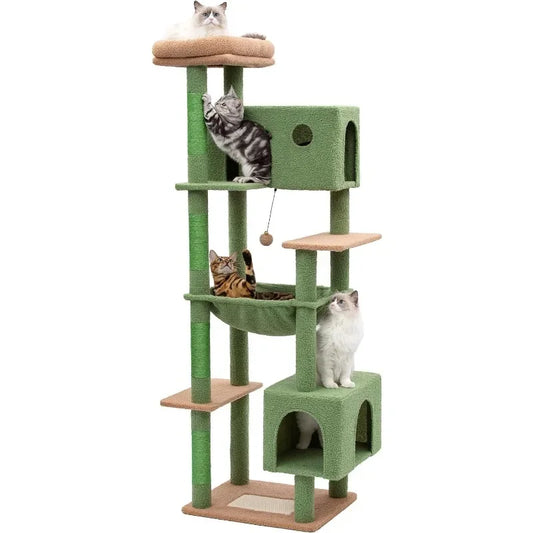 Large Cat Tree 70 Inches Multilevel Cat Tower with Large Hammock