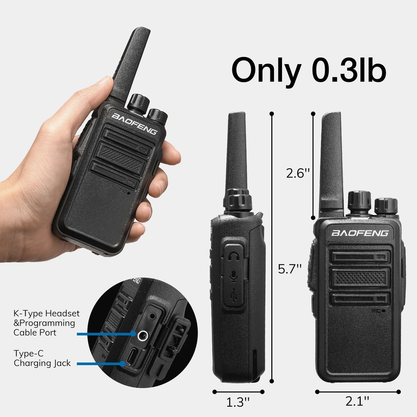 Walkie Talkies, Long Range Two Way Radios, Portable Rechargeable (4 Pack)