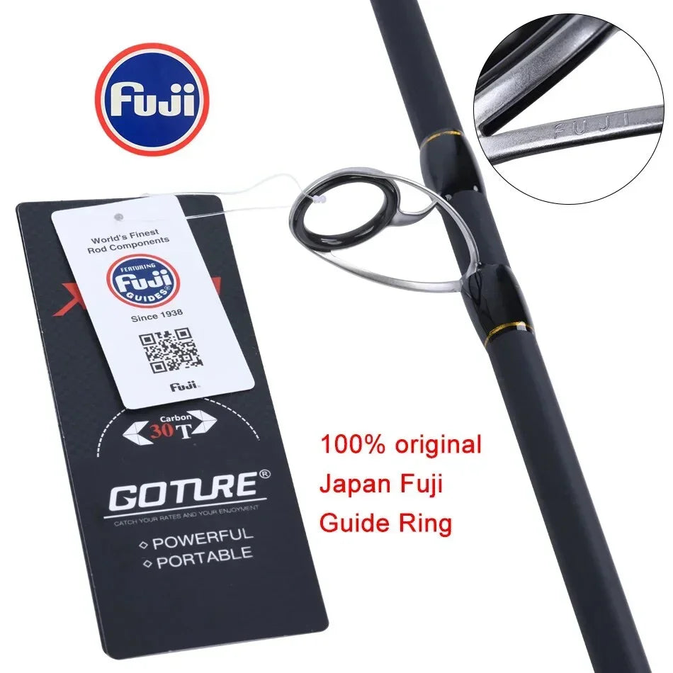 4 Setions Travel Fishing Rod With Fuji Guide Ring Carbon Fiber 1.98-3.6M