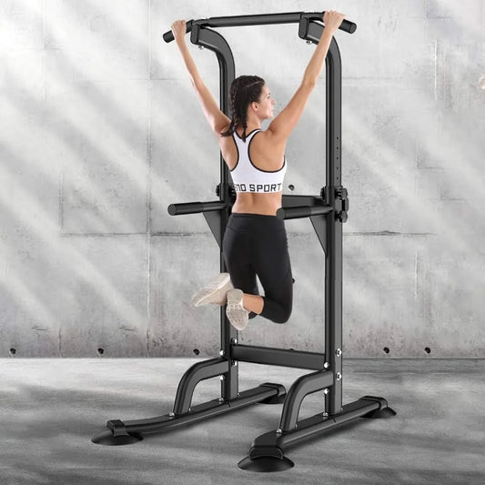 Power Tower Dip Station Pull Up Bar for Home Gym Adjustable Height