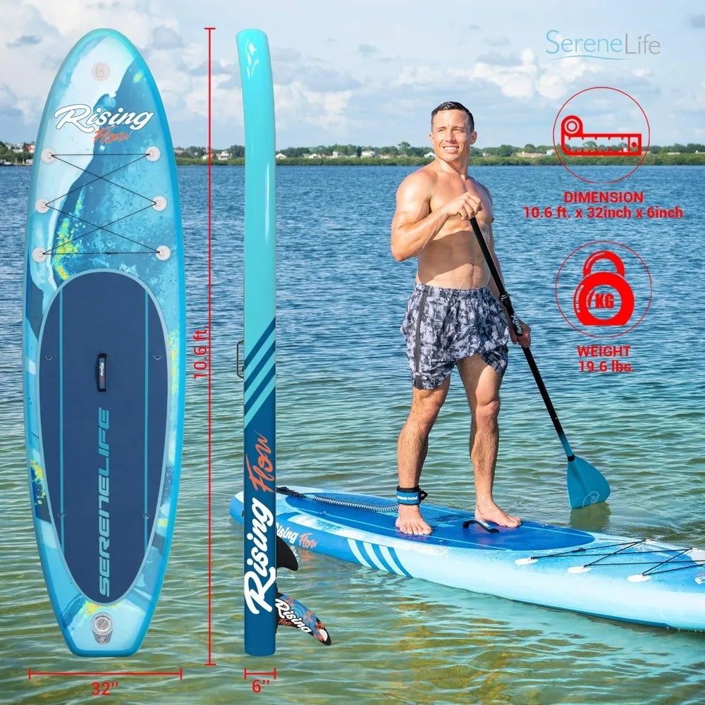 Stand up Paddle Board Inflatable - Non-Slip SUP Pump, Leash, and Accessories