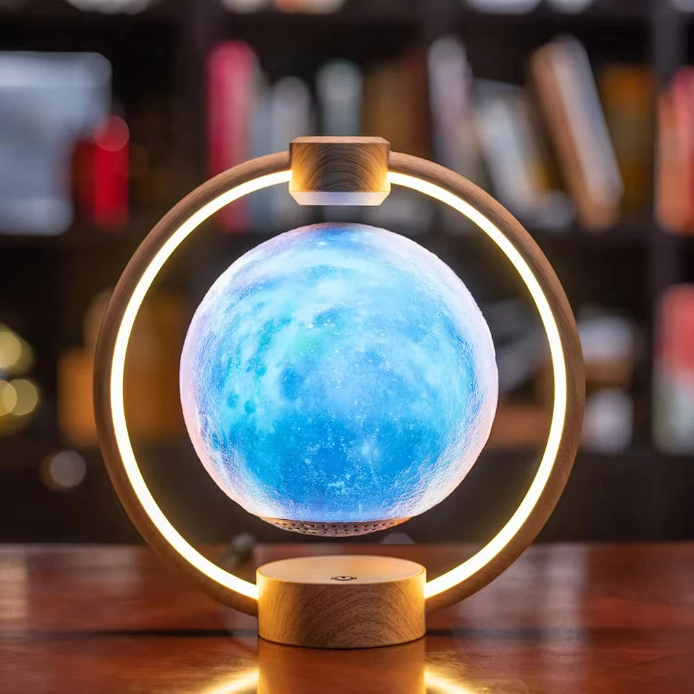 2024 Maglev Moon Bluetooth Speaker Light 3D Stereo Diy Colorful Glare Night