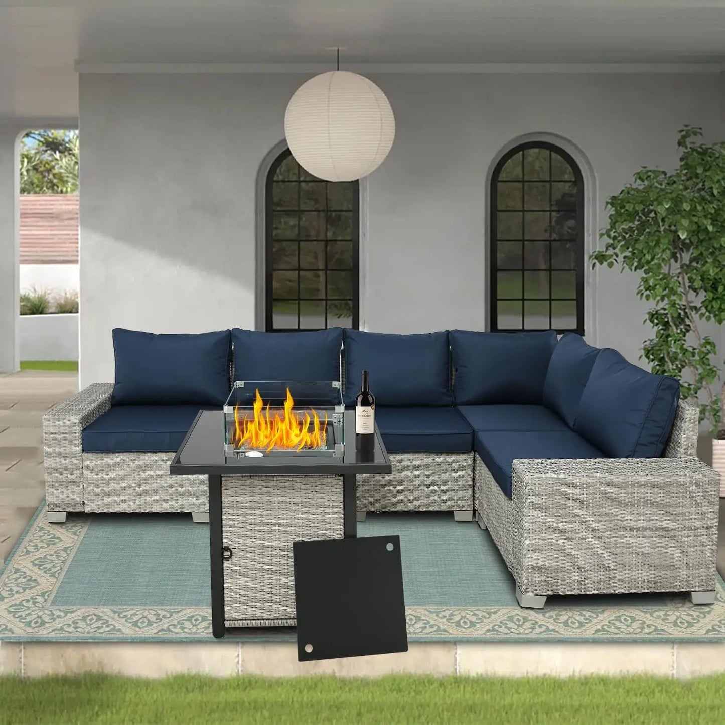 Outdoor Patio Furniture Set Outdoor Sectional with Washable Cushion