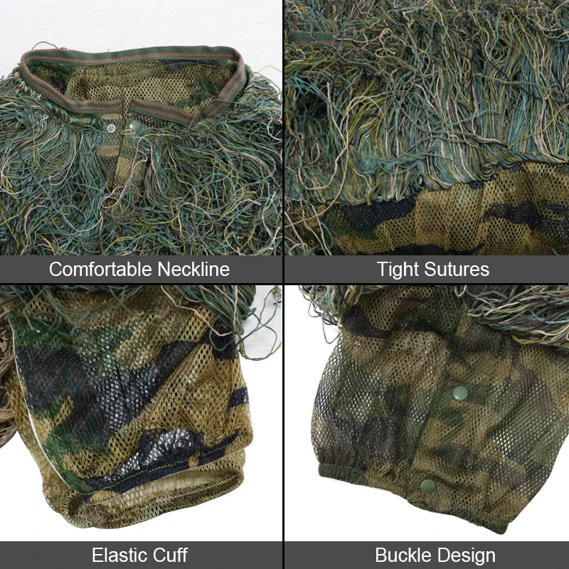 5pcs/set Camouflage Ghillie Suit Yowie Tactical Camo Suit for Hunting