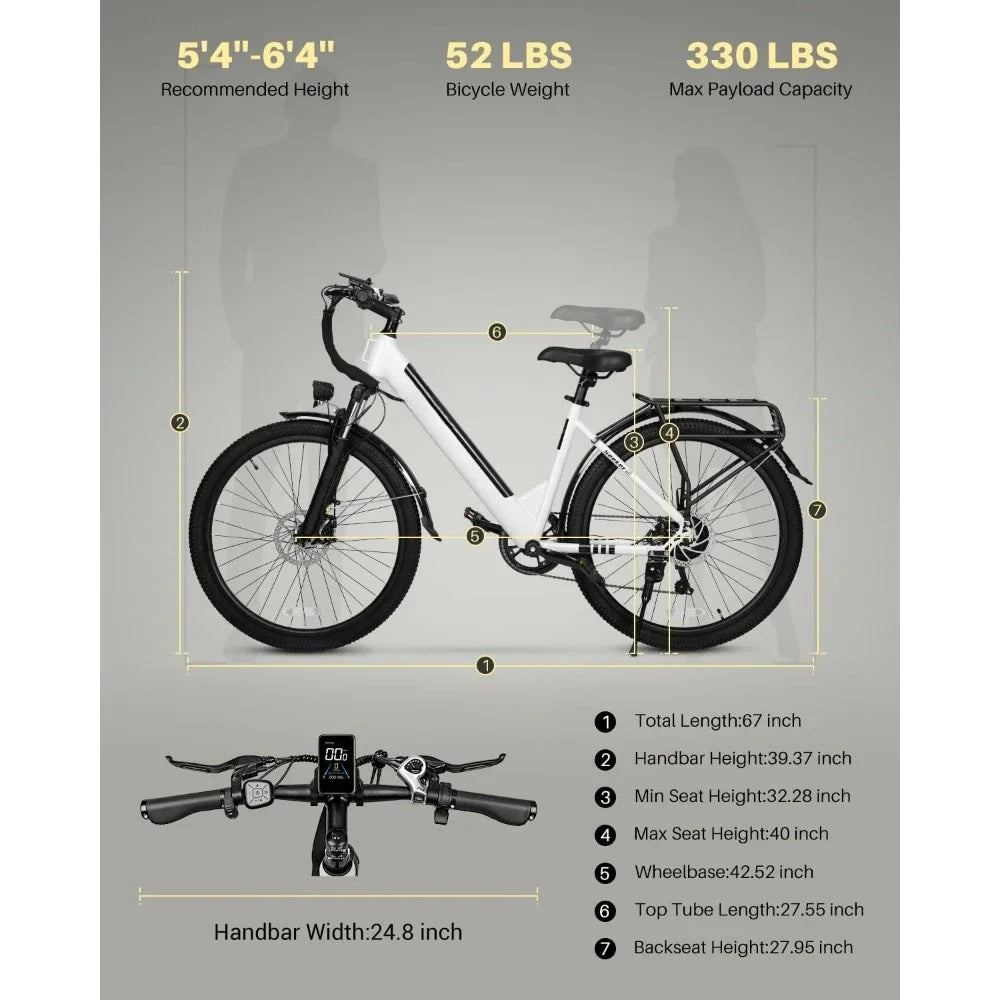 Electric Bike, UL 2849 Certified, Step Through with 350W Motor