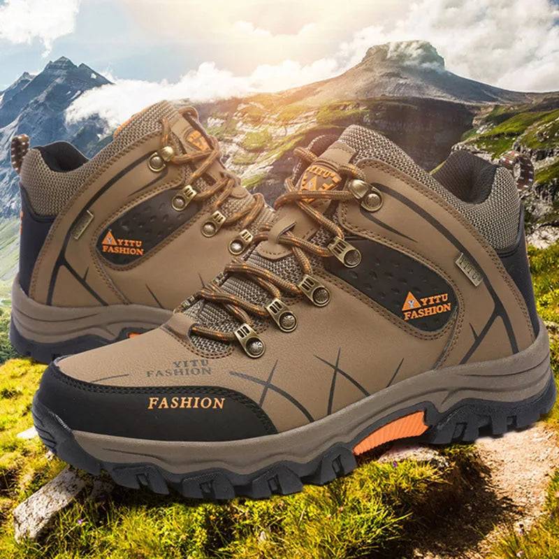 Thick Insulation Men Hiking Waterproof Trekking Boots Mountain Rubber Sole