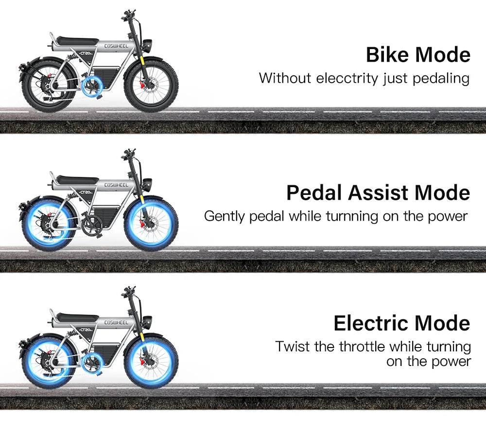 Electric Bike 2000W Motorcycle 20 Inch Fat Tire