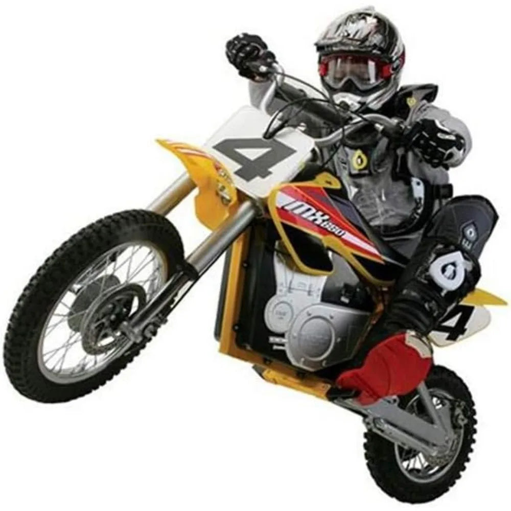 Dirt Rocket Electric-Powered Dirt Bike with Authentic Motocross Dirt Bike Geometry